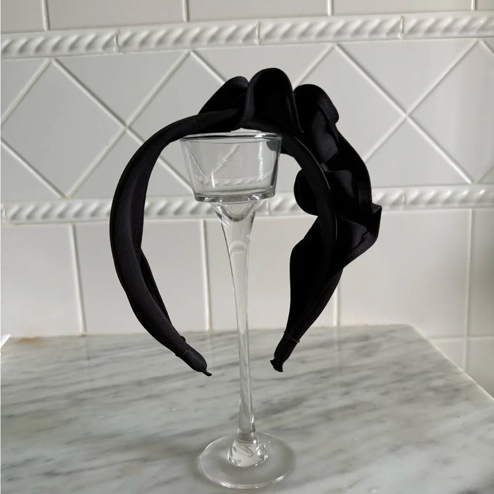 Anthropologie Black Ruffle Headband